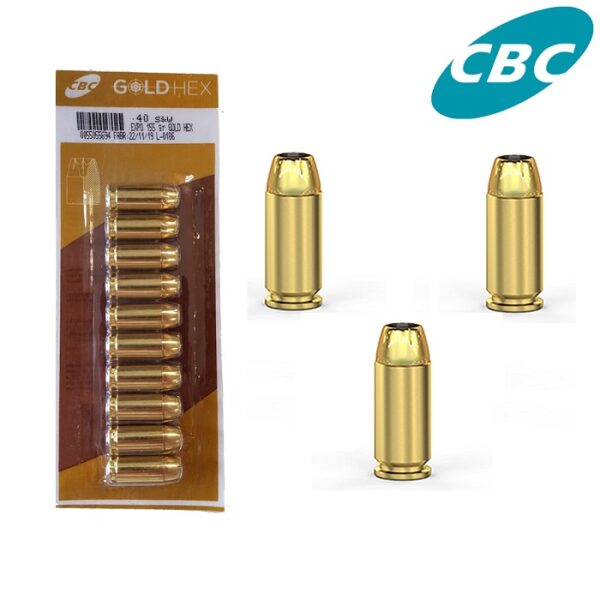 MUNIÇÃO CBC .40SW EXPO GOLD HEX 155GR – 10UND.