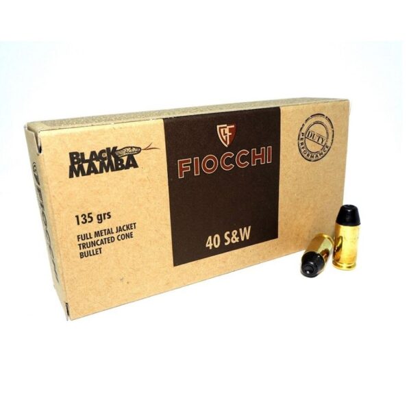 MUNIÇÃO FIOCCHI BLACK MAMBA .40SW 135GR CONICA